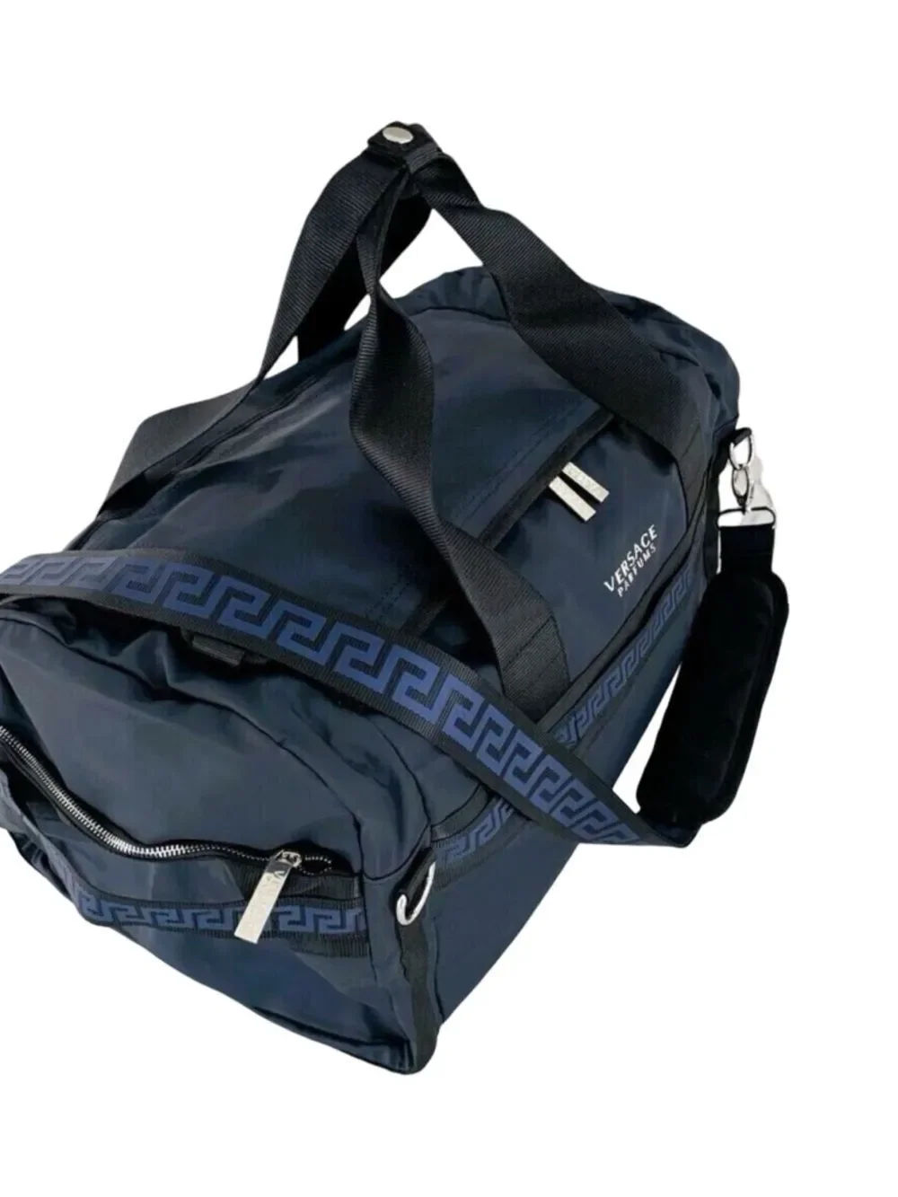 Versace Duffle dark blue Backpack faux gym Weekender travel Bag Par-fume